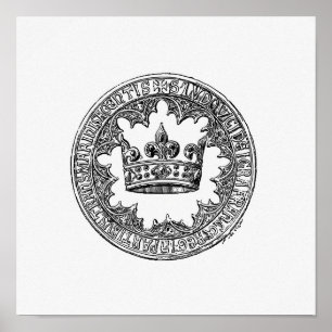 Vintage Krona Illustration Poster