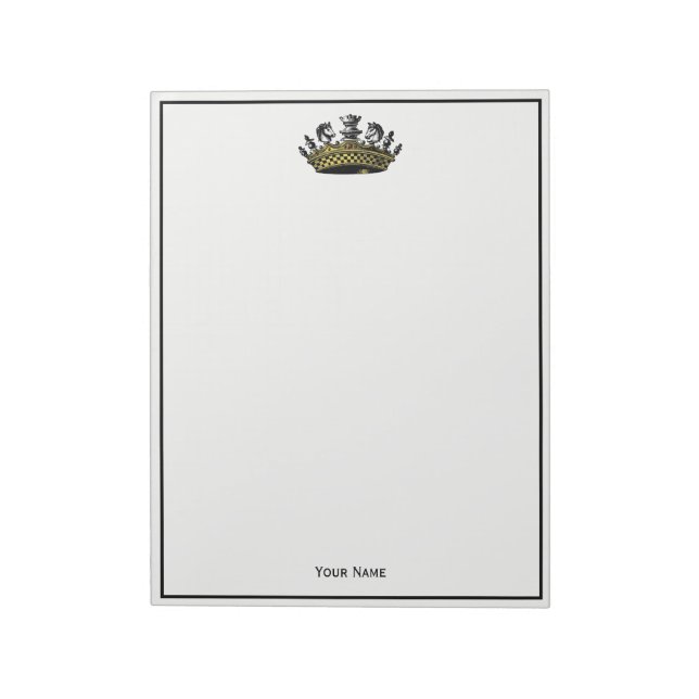 Vintage Krona med Chess Delarare Färg Anteckningsblock (Roterad)