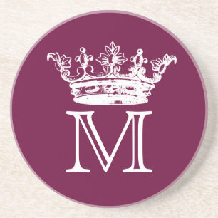 Vintage Krona Monogram Underlägg Sandsten