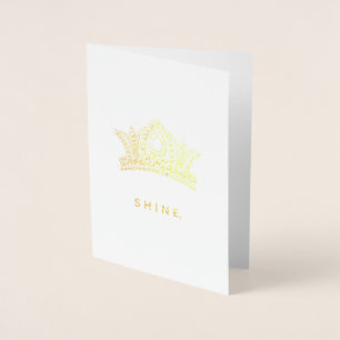 Vintage Krona Shine Folierat Kort