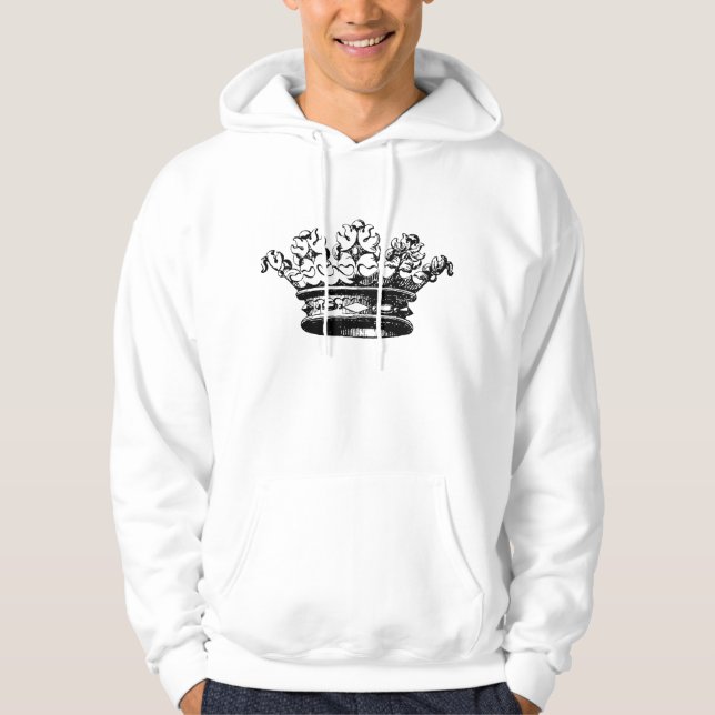 Vintage Krona - svart Hoodie (Framsida)