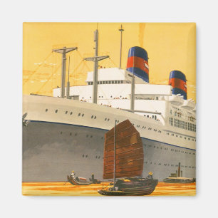 Vintage kryssningsfartyg till Orienten med djonker Magnet