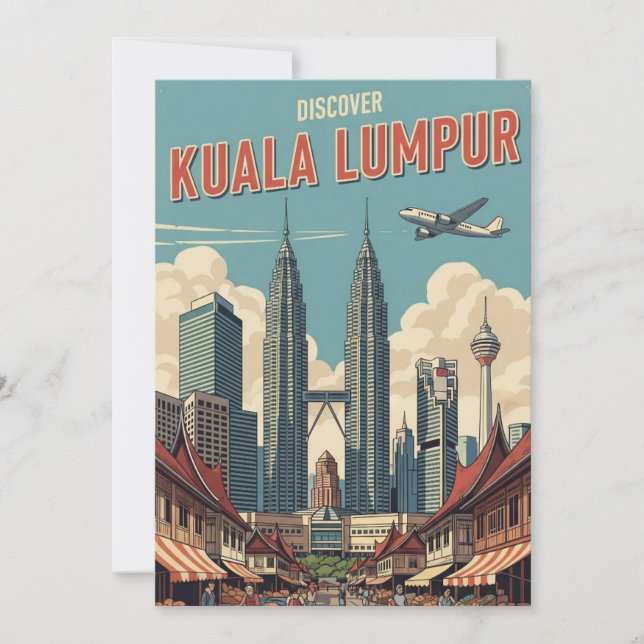 Vintage Kuala Lumpur Malaysia Julkort (Framsida)