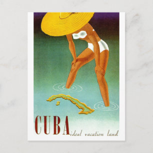 Vintage Kuba Ideal Vacation Land Vykort