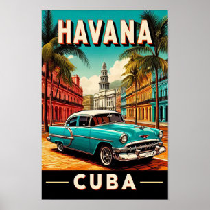 Vintage Kuba Resemallarvykort Poster