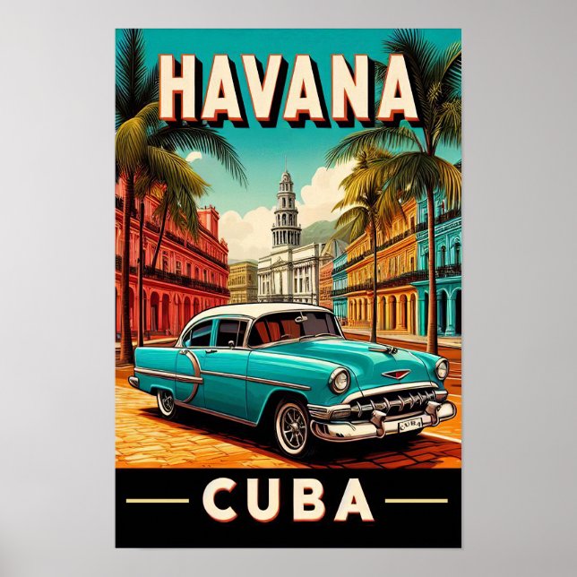 Vintage Kuba Resemallarvykort Poster (Framsidan)