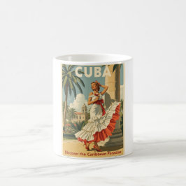 Vintage Kuba Resor Glamour Karibiskt Paradis Konst Kaffemugg