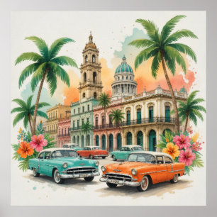 Vintage Kuba Resor - Hälsningar Från Havanna Poster