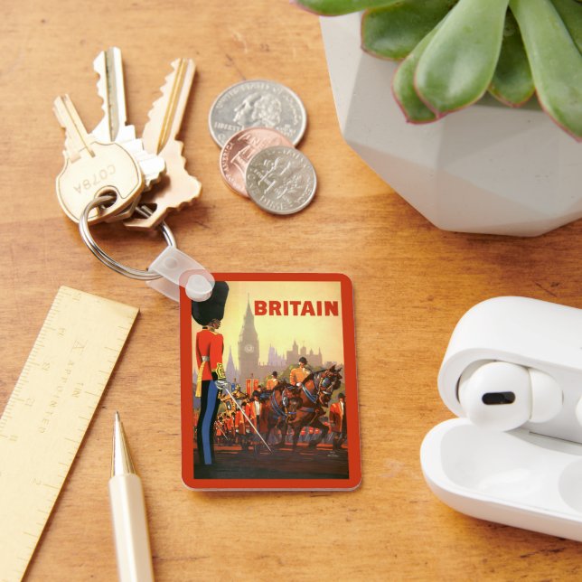 Vintage Kung British Royal Guard Underbar UK Nyckelring (Skrivbord)