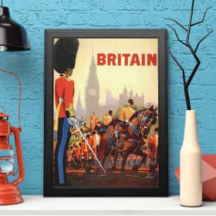 Vintage Kung British Royal Guard Underbar UK Poster