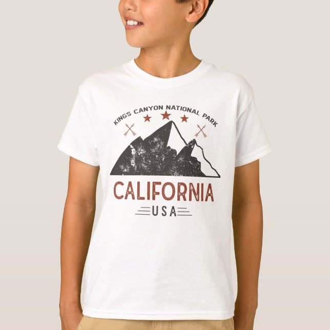 Vintage Kung Canyon nationalpark Kalifornien T Shirt (Framsida)
