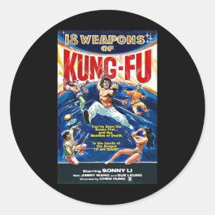 Vintage Kungfu Karate Bjj Martial Arts Movie Retro Runt Klistermärke