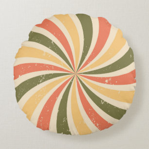 Vintage-kurvstrålar Rund Kudde