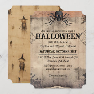 Vintage Kuslig Halloweenfest Inbjudningar