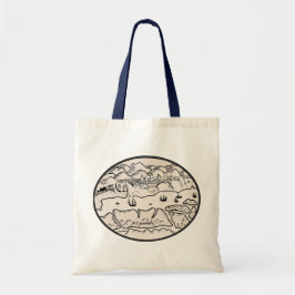 Vintage kustarv Totebag Tygkasse