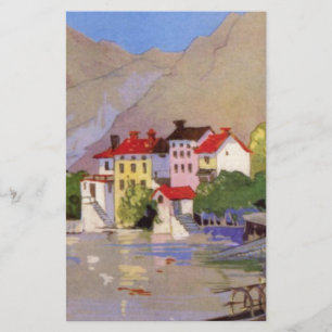 Vintage kustby Italien turism Brevpapper