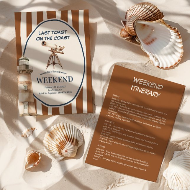 Vintage Kustfyr Bachelorette Inbjudningar (Skapare uppladdad)