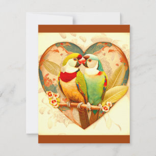 VINTAGE KUTE LOVE BIRD, KLASSISK KONSTRUKTION AV L ANTECKNINGSKORT