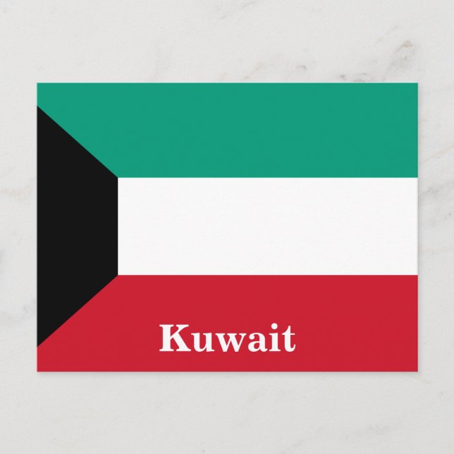 Vintage Kuwait Flagga Travel Tourism Vykort (Framsida)