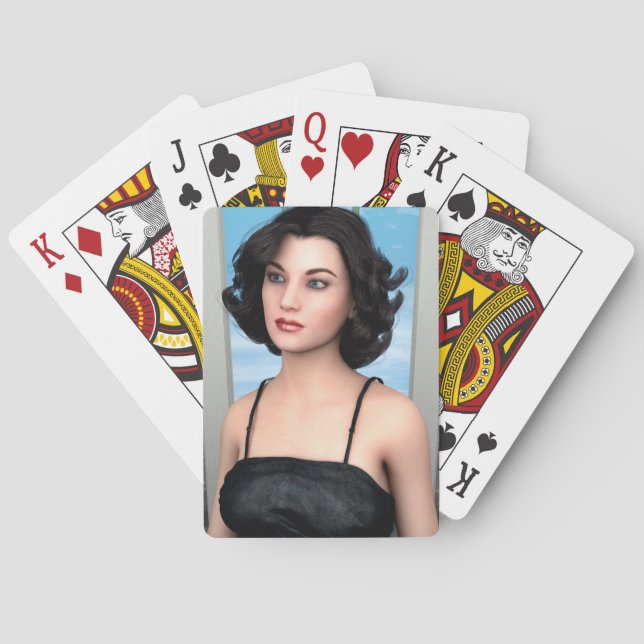 Vintage Kvinna Casinokort (Baksidan)