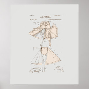 Vintage Kvinna cykelriderpatent Poster