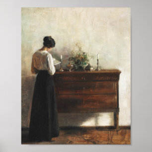 Vintage Kvinna Läsljudeademia konst Poster