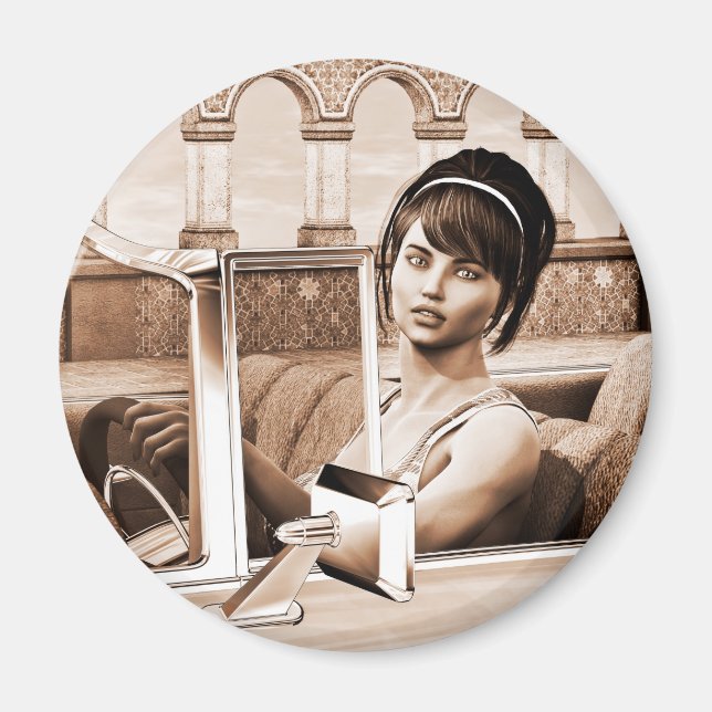 Vintage Kvinna Magnet (Framsidan)