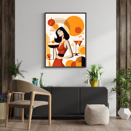 Vintage Kvinna med svans Poster