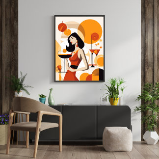 Vintage Kvinna med svans Poster