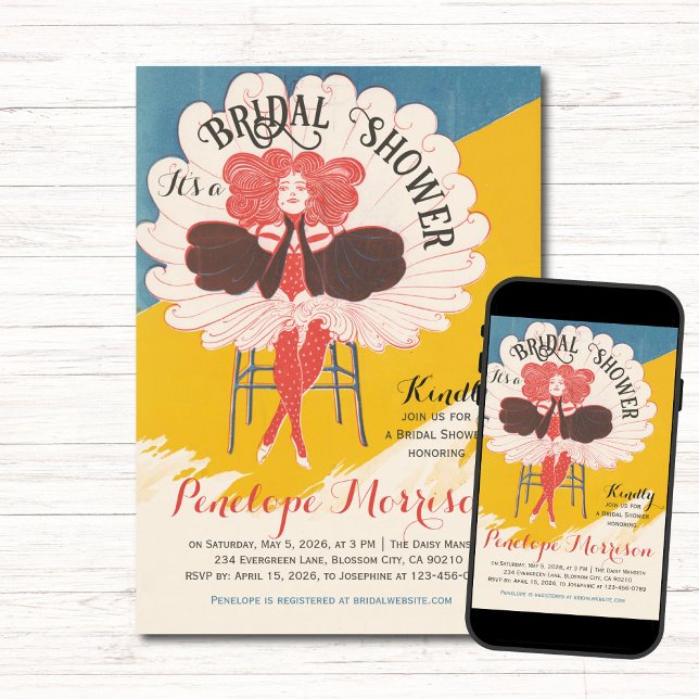 Vintage Kvinna Möhippa Inbjudningar (Skapare uppladdad)