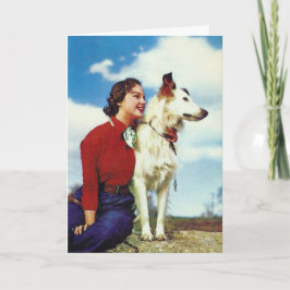 Vintage kvinna och hund, Mors dag Kort