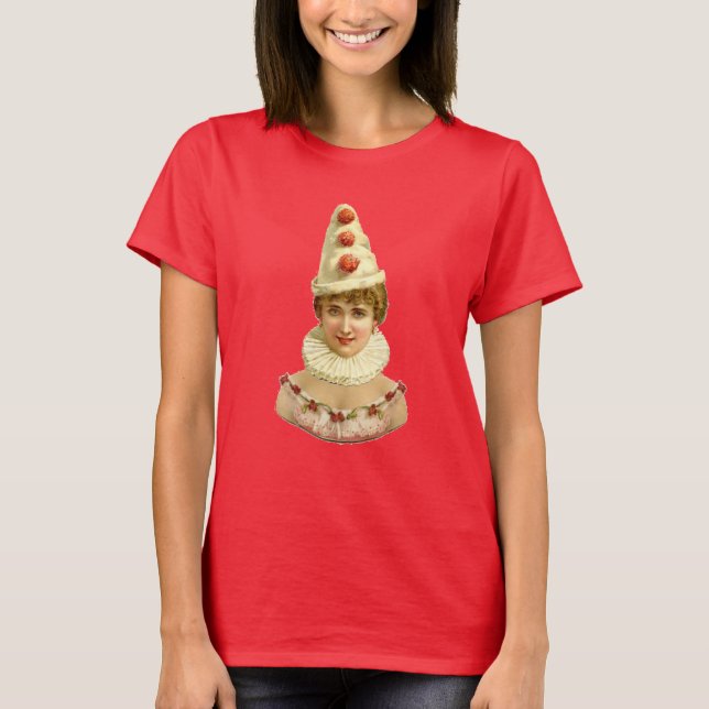 Vintage kvinna Pierrot T Shirt (Framsida)