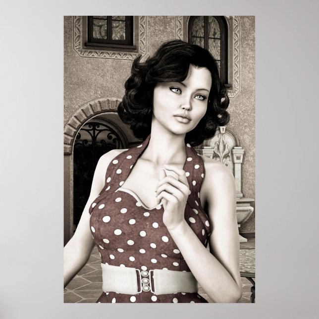 Vintage Kvinna Poster (Framsidan)