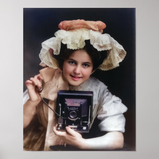 Vintage Kvinnlig Fotograf Affisch (Framsidan)