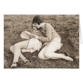 Vintage Kvinnor Hälsningskort