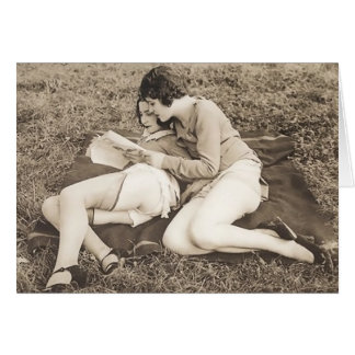 Vintage Kvinnor Hälsningskort