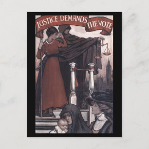 Vintage Kvinnor Kampanj 1910 Vykort