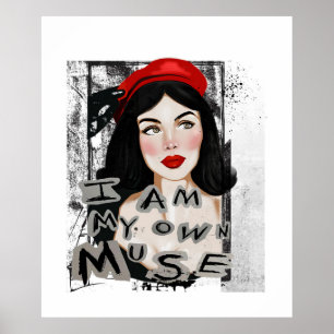 Vintage kvinnor med frida kahlo-citat Poster