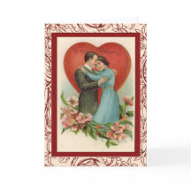 Vintage Kvinnor och man i valentinhjärta