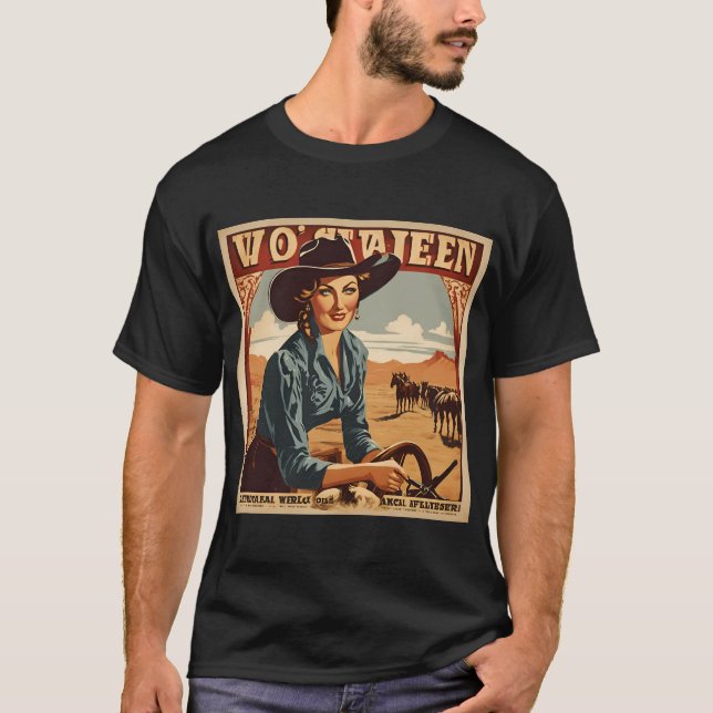 "Vintage Kvinnor Poster T-Shirt (Framsida)