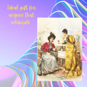 Vintage Kvinnor som dricker Vin Antique Kanvastryc Canvastryck