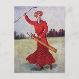 Vintage Kvinnors Golf Mode 1910-tal Vykort
