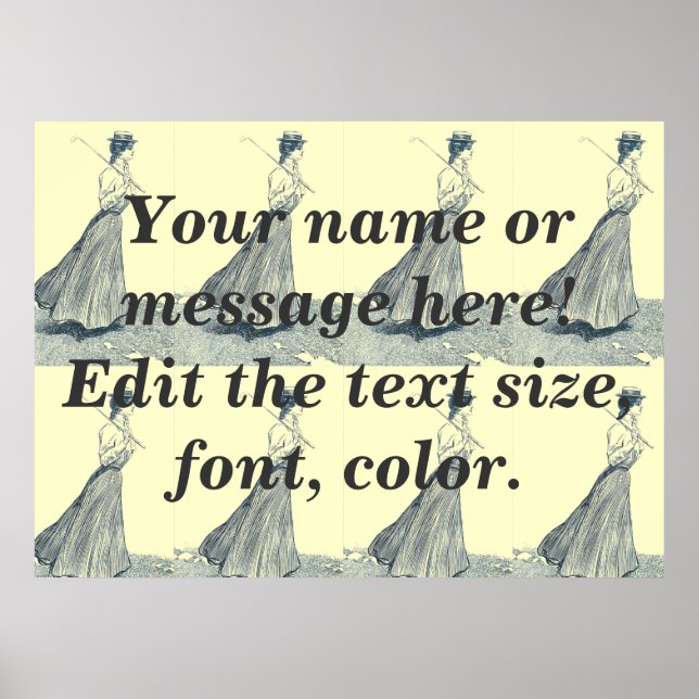 Vintage Kvinnors Golf Mode-mall Poster (Framsidan)