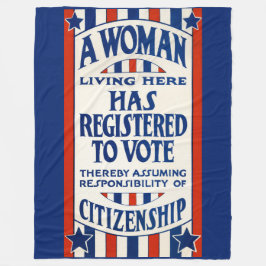 Vintage Kvinnors röstande Höger stöder omskrivning Fleecefilt