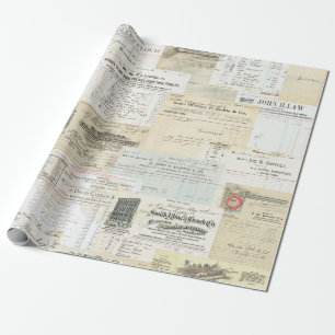 Vintage kvitterar Collagepapper Presentpapper