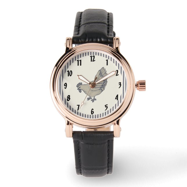 Vintage Kyckling och nitning stripe Armbandsur (Framsida)