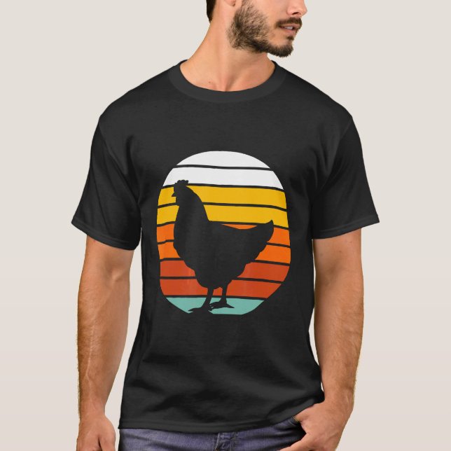 Vintage Kycklingar Bonde T Shirt (Framsida)