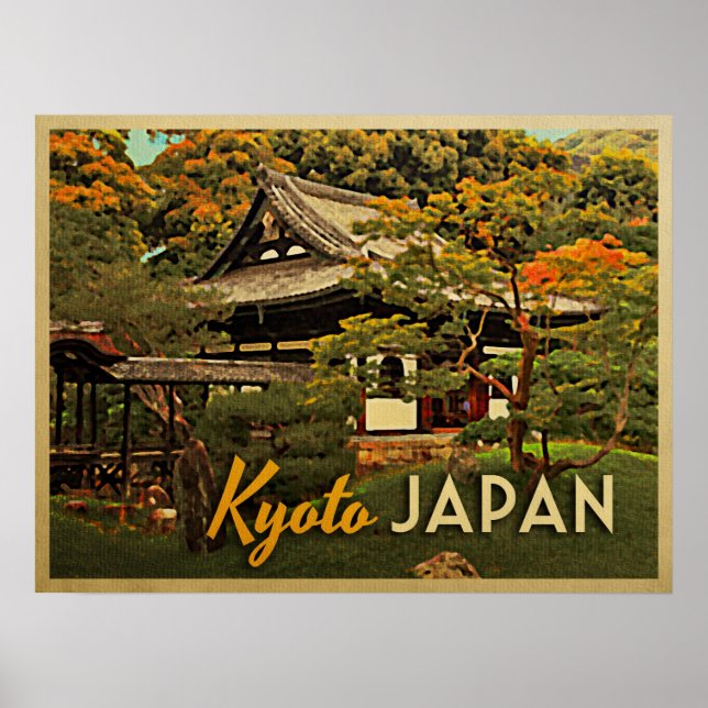 Vintage Kyoto Japan Poster (Framsidan)