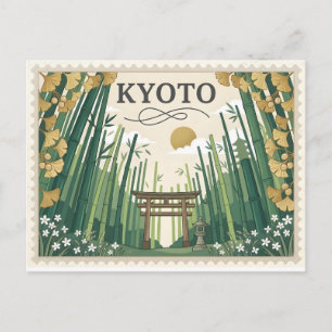 Vintage Kyoto Japan Reseminnelse Affisch Konst Vykort