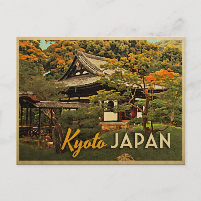Vintage Kyoto Japan Vykort (Framsida)